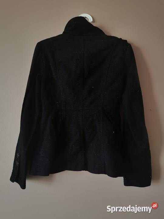 Czarny płaszcz damski w stylu francuskim 36 Rozmiar 36(S) Reda