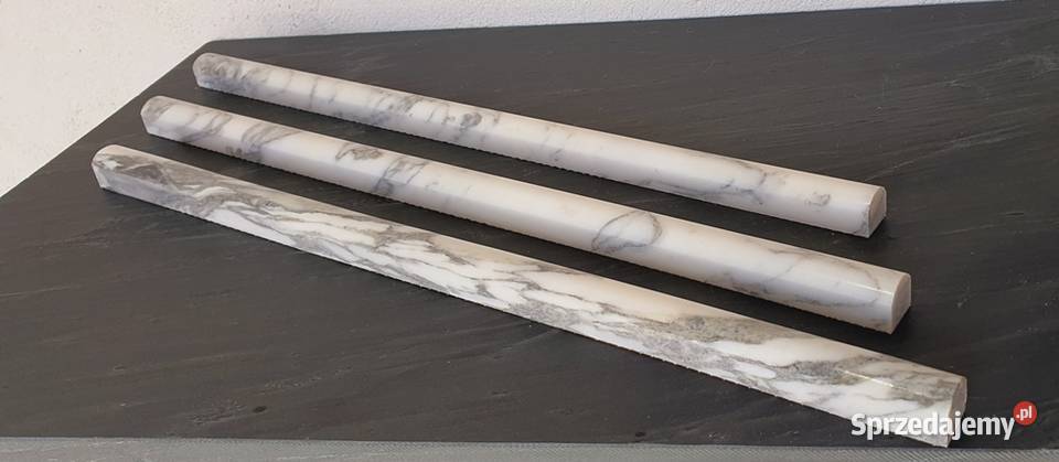 Wałek Marmurowy ścienny Bianco Carrara Bielawa