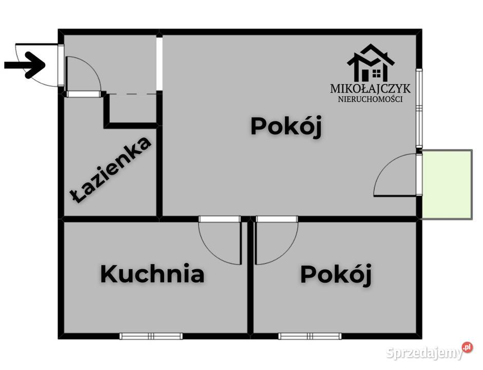 2 pokoje Korsze Słowackiego 4 35 m2 balkon Bartoszyce