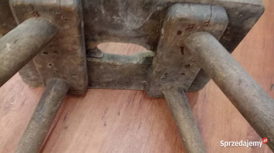 Taboret ryczka stołek drewniany Żory
