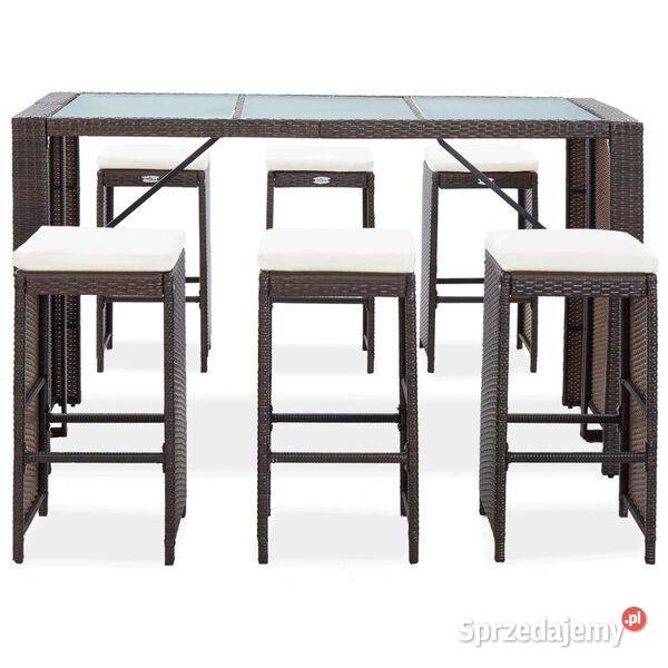 vidaXL 7cz zestaw barowy do ogrodu z poduszkami Zestawy mebli ogrodowych Zestawy mebli ogrodowych mazowieckie Warszawa