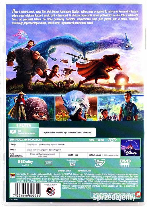 RAYA I OSTATNI SMOK DISNEY DVD Kalisz