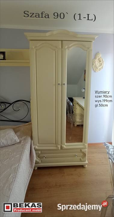 Śliczna Szafa Dąb Kremowy Stylowa 901L Lustro Dom i Ogród Bydgoszcz