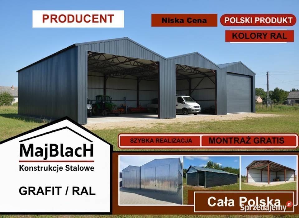 Garaż Blaszany Grafitowy Garaże Blaszane Hala kujawsko-pomorskie Świecie