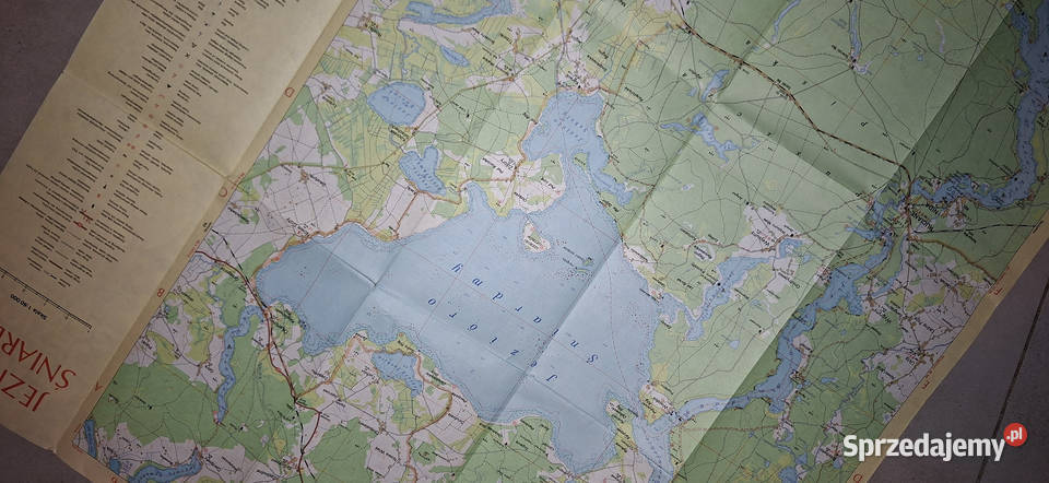 Jezioro Śniardwy unikatowa mapa turystyczna 1987 wielkopolskie