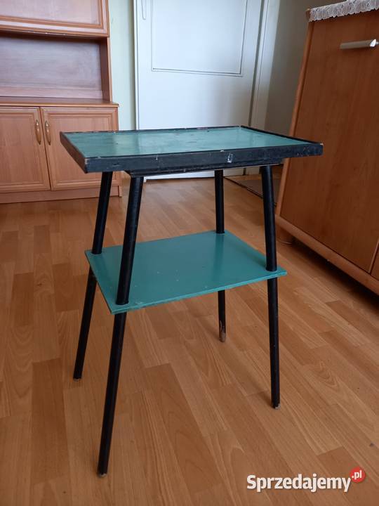 stolik na telefon PRL piękny kolor turkusowy Gliwice sprzedam