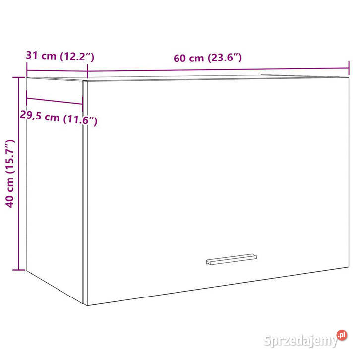 Szafka wisząca stare drewno 60x31x40 WM856116 mazowieckie sprzedam