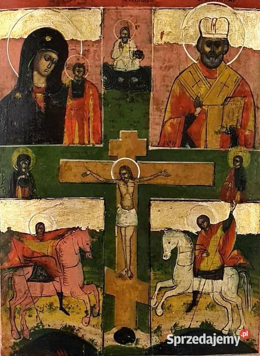 Ikona czteropolowa Jezus Chrystus Ukrzyżowany mazowieckie