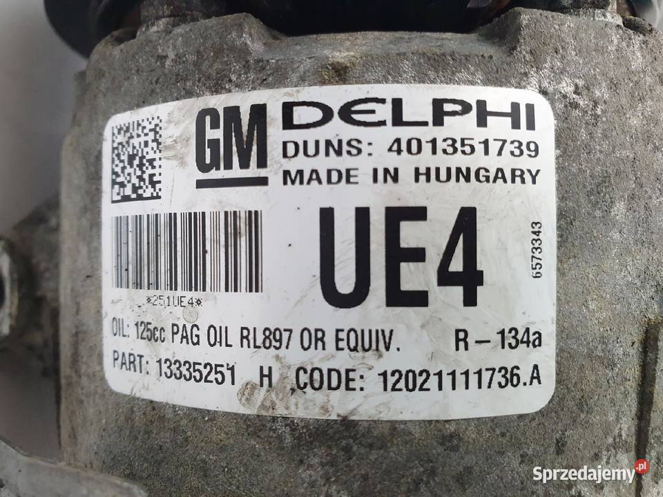 SPRĘŻARKA KLIMATYZACJI Opel Meriva B Astra J 17 Chełm