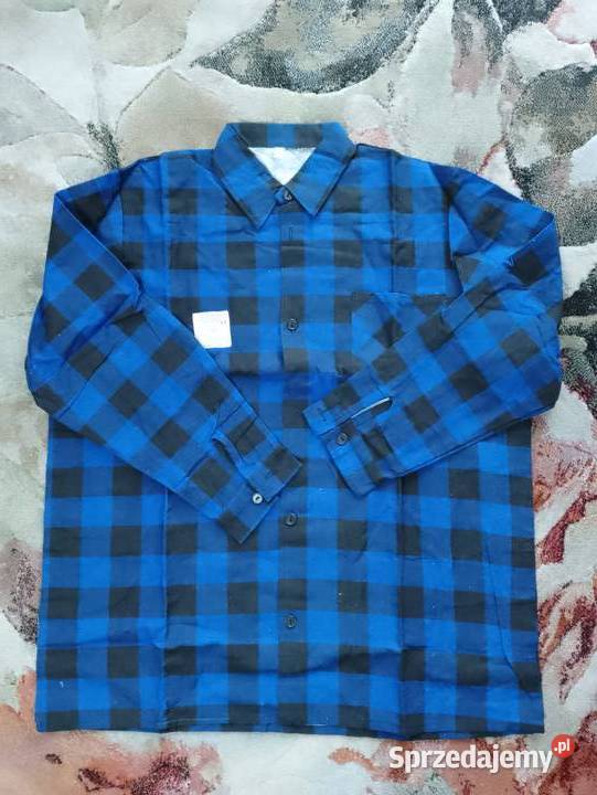 Niebieska koszula flanelowa w kratę dolnośląskie Wrocław sprzedam