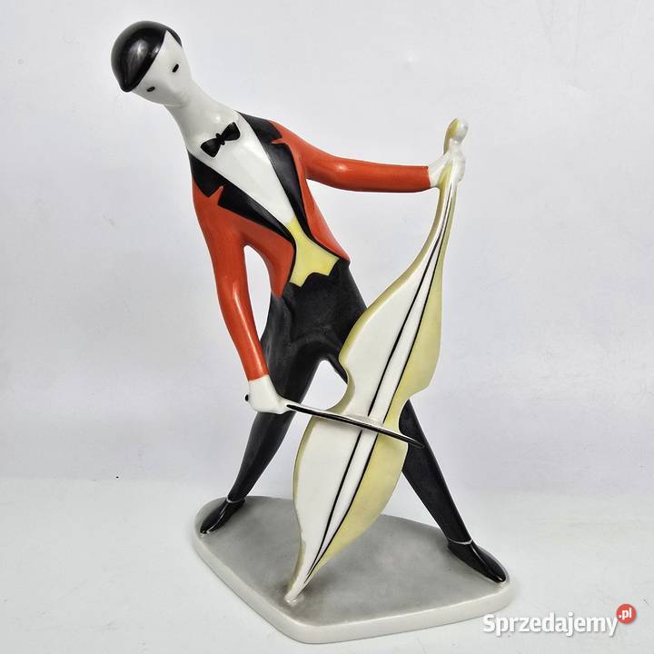 Kontrabasista styl Art Deco Zsolnay Torok Janos Warszawa