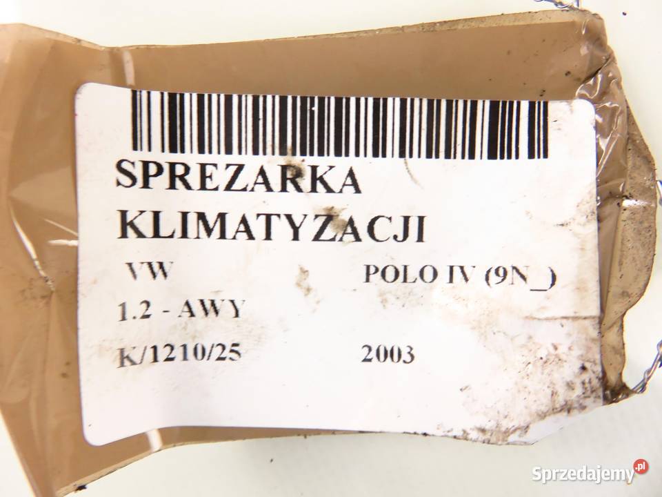 KOMPRESOR KLIMATYZACJI VW POLO 9N 12 6Q0820803G sprzedam