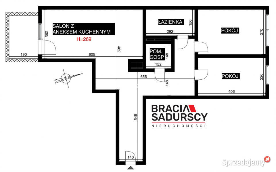 Mieszkanie 66m2 3 pokoje Kraków Sprzedaż