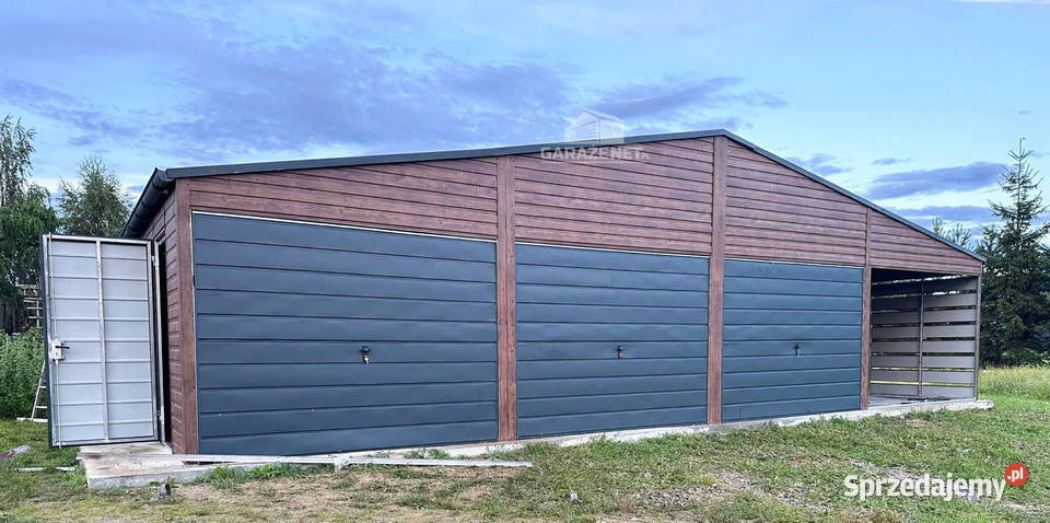 GARAŻ BLASZANY 9m x 5m WIATA 3m 2xDRZWI 3xBRAMA Łapanów