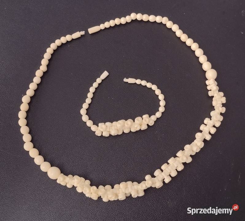 naszyjnik bransoletka z kości vintage Dąbrowa Górnicza sprzedam