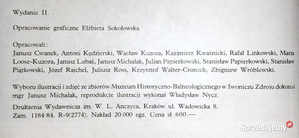 Iwonicz Zdrój Monografia E Sokołowksa J Cwanek i Pozostałe Chełm