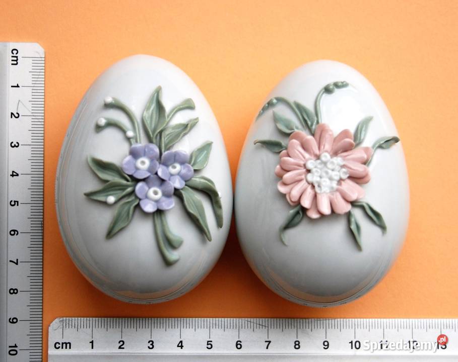 Jajko pisanka kwiaty relief porcelana Ćmielów wielokolorowy