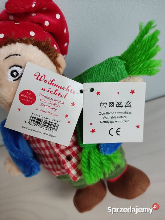 Maskotka pluszowa krasnal wigilijny elf opolskie Głuchołazy sprzedam