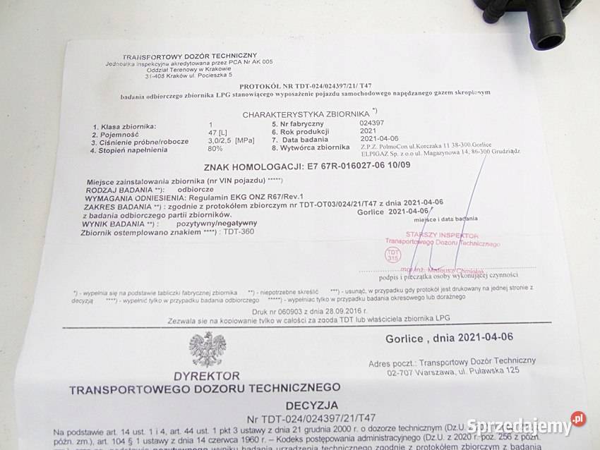 INSTALACJA GAZ LPG BUTLA 47L W KOŁO 2031 SHARK osobowe Sosnowiec
