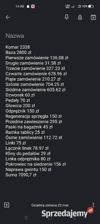 Romet Komar 2338 automat SH dwusuwowy Komar Pruszków sprzedam