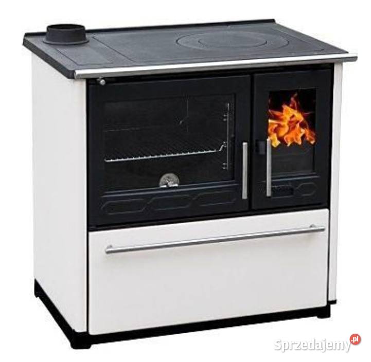 PLAMEN 850 GLAS biała kuchnia żeliwna na drewno