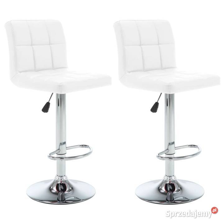 vidaXL Stołki barowe 2 białe sztuczna skóra Warszawa