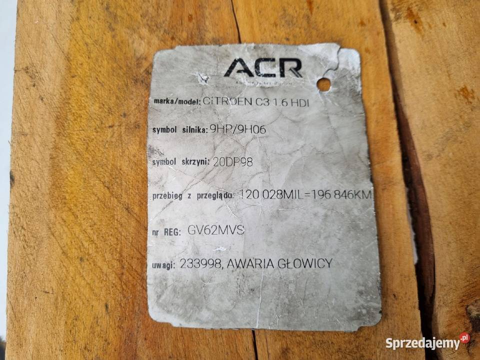 DÓŁ SILNIKA BLOK Citroen Berlingo Peugeot Janów sprzedam
