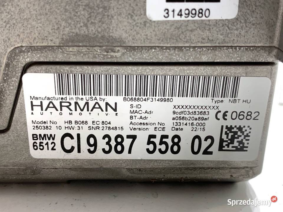 CZYTNIK NAWIGACJI BMW F16 9387558 1419