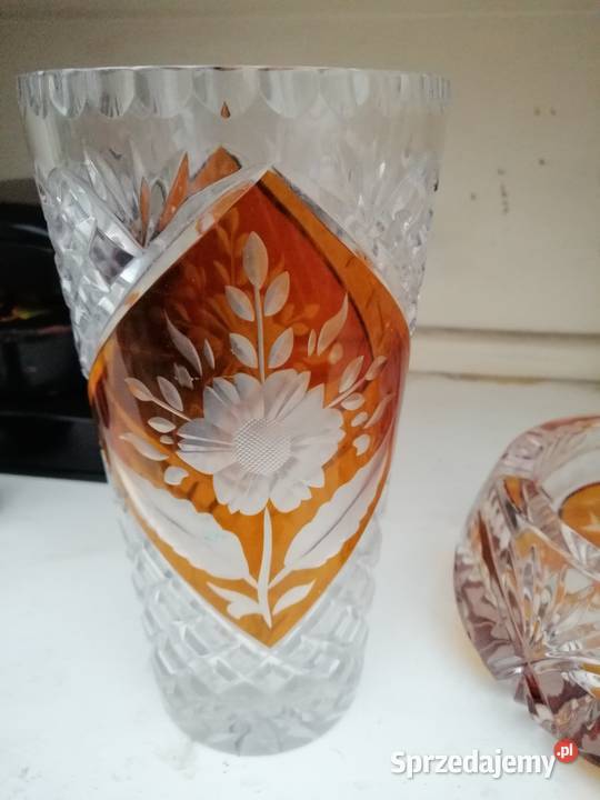 Kolorowe szkło PRL kryształy Pleszew sprzedam