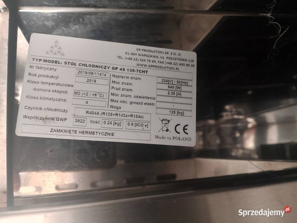 STÓŁ CHŁODNICZY JEZDNY 4 SZUFLADY AGR BOCZNY Wrocław sprzedam
