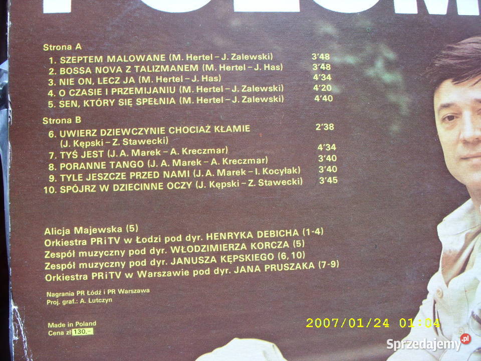 JERZY POŁOMSKISZEPTEM MALOWANE Muza SX 2000 Płyty i kasety Wołów