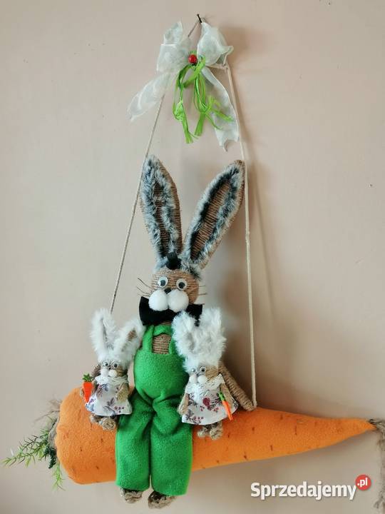 Zabawna dekoracja wielkanocna z zajączkami na śląskie Katowice