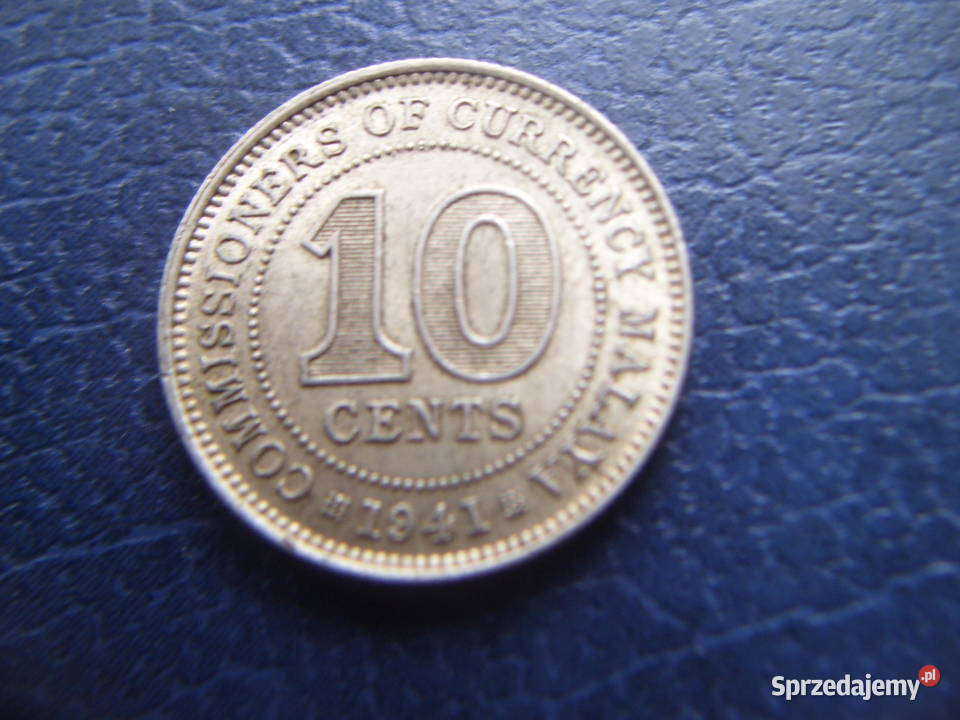 Stare monety 10 cent 1941 Malaje srebro