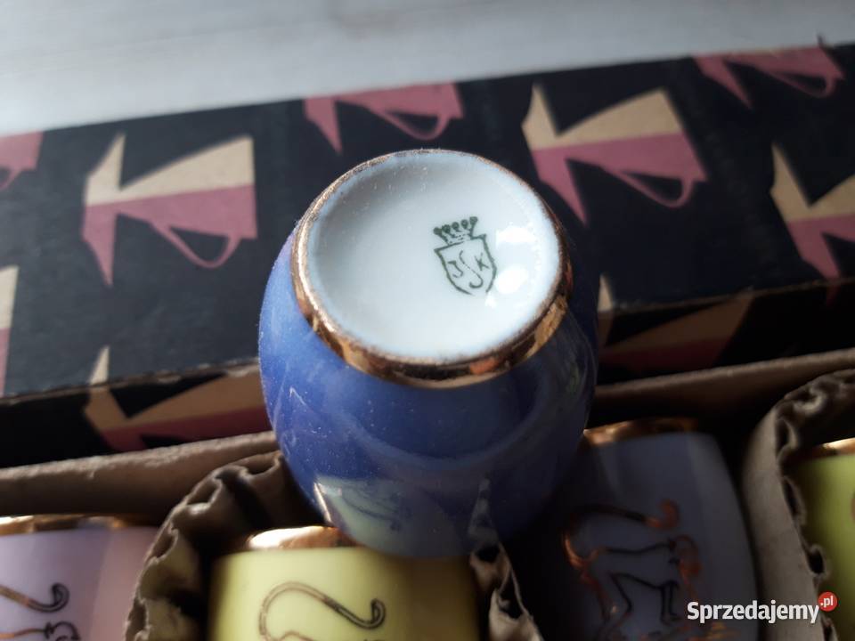 Kieliszki Johann Schuldes Keramik sygnatura JSK Bielsko-Biała sprzedam