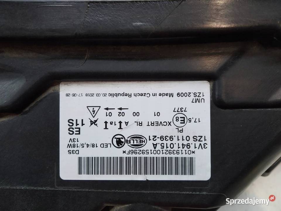 LAMPA PRZÓD LEWA EU XENON SKRĘTNY LED 3V1941015A