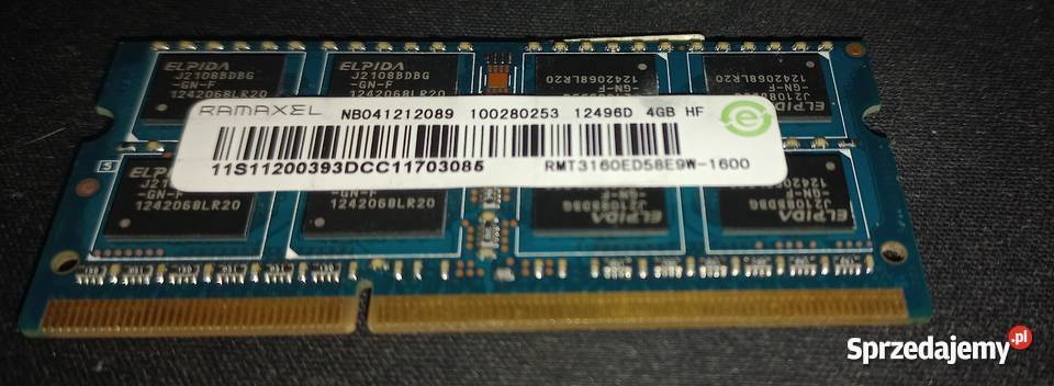 Pamięć RAM Ramaxel RMT3160ED58E9W1600 4 GB wielkopolskie Koło