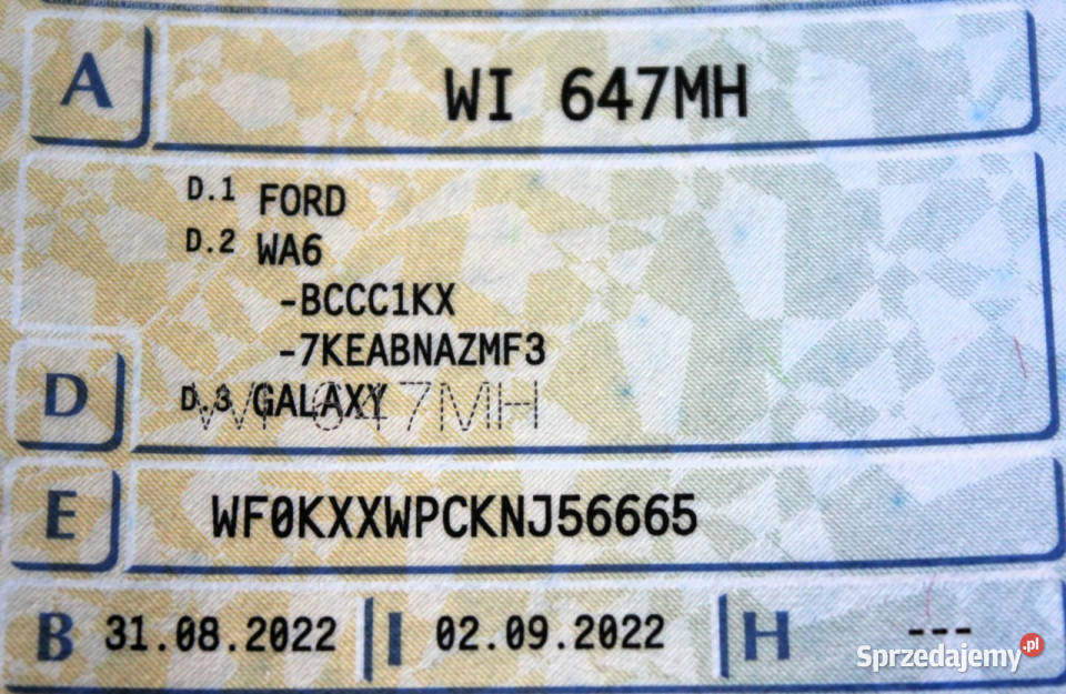 Ford Galaxy 7osobowy SalonPL FV23 Navi Kamery 135000km mazowieckie Sokołów