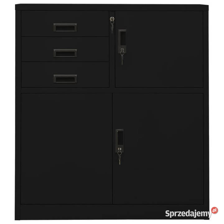 Szafka biurowa czarna 90x40x102 stalowa WM336407
