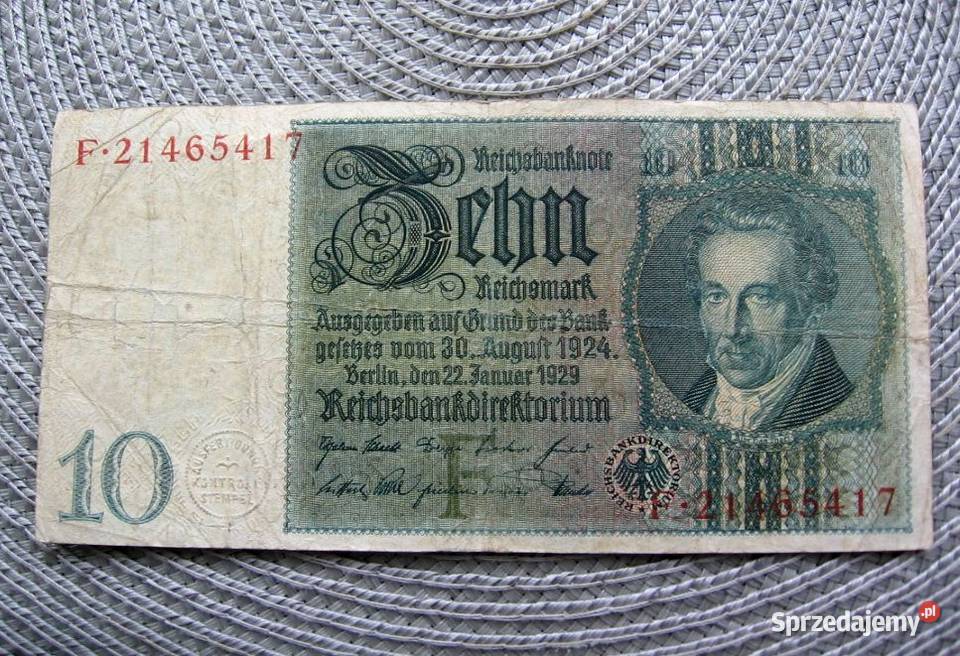 Niemcy 10 Reichsbanknot 1924r Kalisz sprzedam