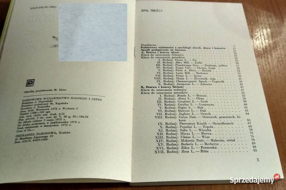 Siewki drzew i krzewów klucz do oznaczania Rok wydania 1972 Gdańsk sprzedam