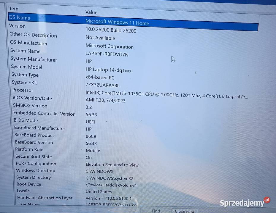 HP Laptop 14 Intel Core i5 8 GB RAM 512 GB SSD Białystok