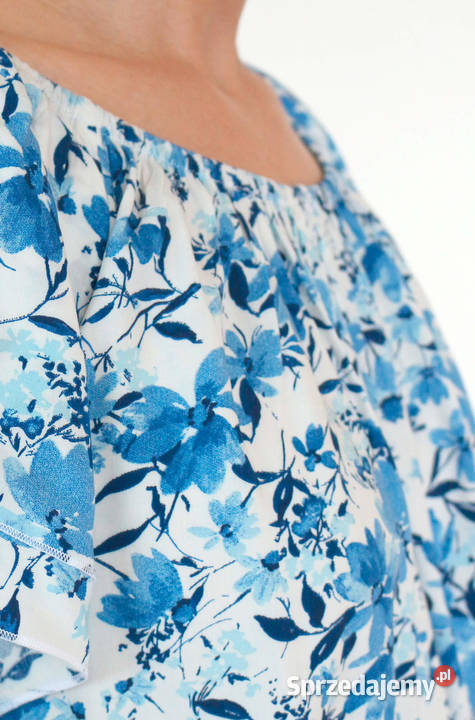 NOWA wiskozowa bluzka dekolt Carmen hiszpanka