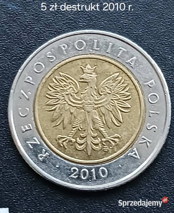 5 Złotych 2010 r Wielodestrukt z mennicy Konin sprzedam