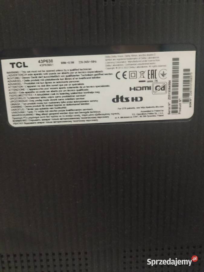 Sprzedam telewizor TCL 4K HDRTV 43 cale sprzedam