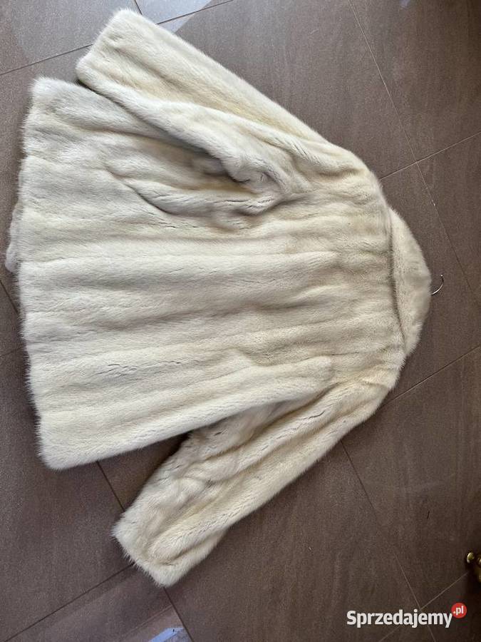 Futro z norek kremowe jasne palomino Kurtki i płaszcze Łowęcin