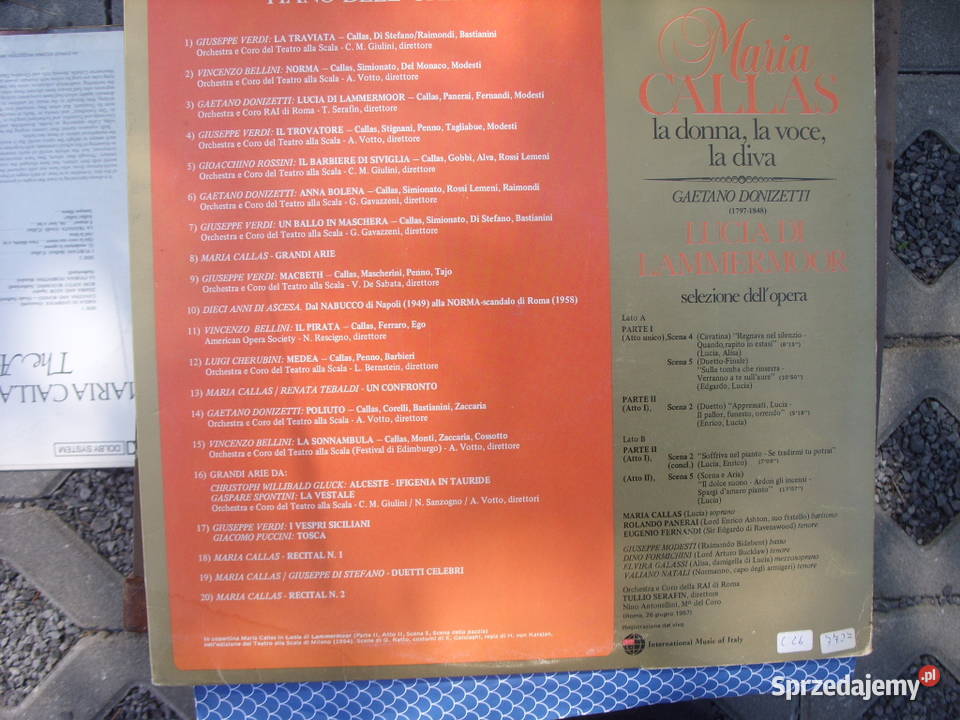 Winyl LP MARIA CALLAS LA DONNA LAVOCE 1957 dolnośląskie Wołów