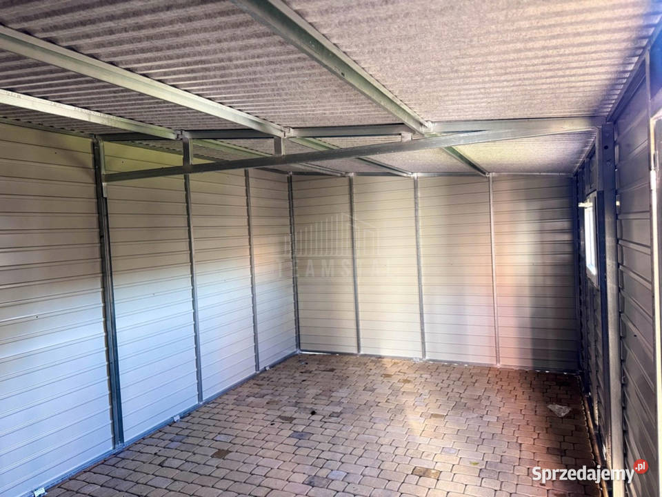 Garaż blaszany 35x5m brama dwuskrzydłowa drzwi Łuków