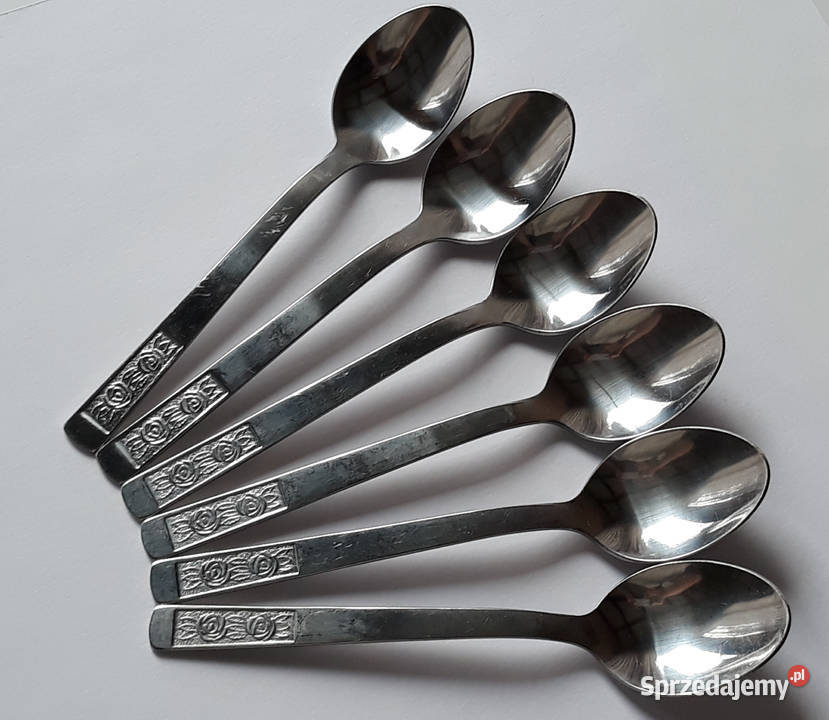 Łyżeczki do herbaty 1 RÓŻE Gerlach sztućce PRL Dąbrowa Górnicza