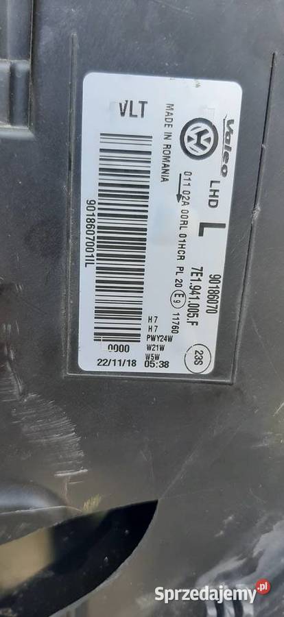Lampa przednia lewa Vw Transporter T6 2018 R lampy przednie Chocianów