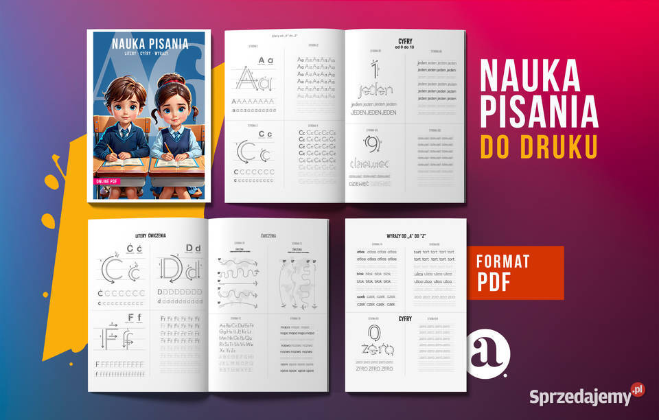 Nauka pisania literek do wydruku PDF Dzieci Katowice sprzedam